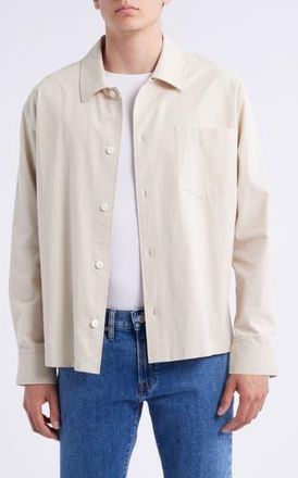 Frame Denim Cotton Seersucker Shirt Jacket in Natural at Nordstrom Rack, Size X-Large