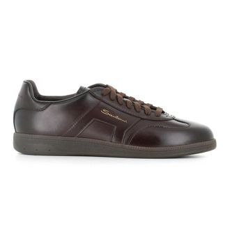 Santoni Sneakers, male, Brown, Size: 9 US Brown Leather Sneaker