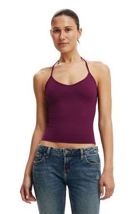 Cotton On Womens Hold Me Tie Halter in Blackberry Belle at Nordstrom, Size X-Small