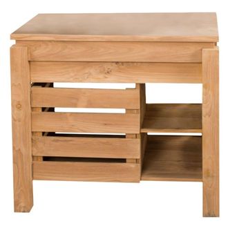 Wanda Collection Mueble para cuarto de ba&ntilde;o de teca 85 cm