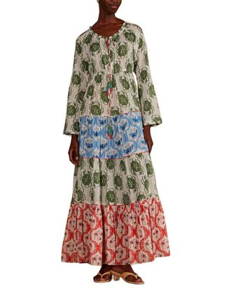 Farm Rio Farm Rio Stamp Mix Long Sleeve Maxi Dress