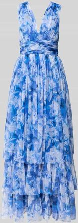 Lace & Beads Cocktailkleid im Stufen-Look in Blau, Größe XS