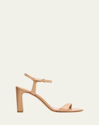 Stuart Weitzman Babette Leather Ankle-Strap Sandals