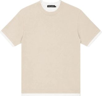 Dolce & Gabbana T-shirts en Poloshirts Beige - Heren - T-shirts - Beige - M - Tops