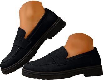 Generic Loafers for Women Business Casual Shoes Womens Platform Chunky Loafer Comfortable Dressy Slip On Work Shoes Womens Lug Sole Suede Formal Low Top Class