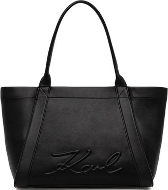 Karl Lagerfeld Borsa tote con logo goffrato - Nero