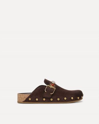 Veronica Beard Womens Fern Embellished Clog In Espresso