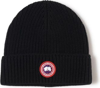 Canada Goose Geribbelde muts van merinowol - Heren - Hoeden - Zwart - ONE Size - Wol - Accessoires