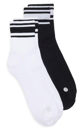 Zella Sport Assorted 2-Pack Quarter Socks in White Multi at Nordstrom, Size 6-8.5