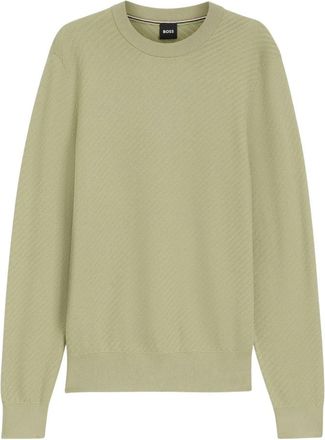 HUGO BOSS Trui met ronde hals - Heren - Ronde hals truien - Groen - M - Truien & Vesten