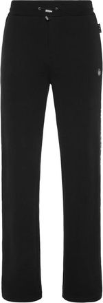 Philipp Plein Broeken, Heren, Zwart, L, Katoen, Fleece Trainingsbroek Tape