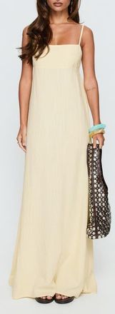 Princess Polly Solie Tie Back Maxi Dress in Butter at Nordstrom, Size 10