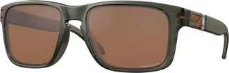 Oakley OO9102 Sunglasses Bundle: OO 9102 HOLBROOK 9102G6 Matte Olive Ink and Medium Black leash Accessory kit, Matte Olive Ink, 55/18/137