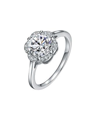 Genevive Silver Engagement Ring