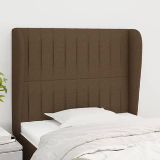 vidaXL Cabecero Con Orejas De Tela Marr&oacute;n Oscuro 83x23x118/128 Cm Vidaxl