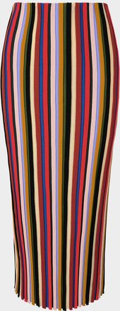 Staud Noemi Striped Midi Skirt