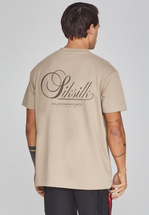 Siksilk Camiseta gr&aacute;fica beige para hombre SikSilk XXL