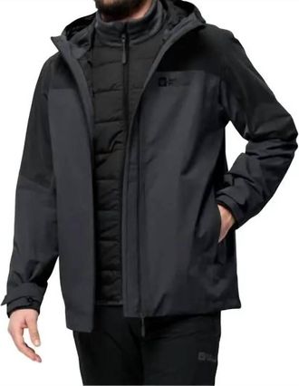 Jack Wolfskin Mens Glaabach 3In1 Jacket In Black