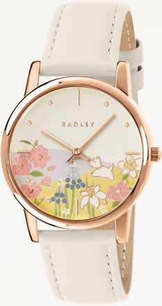 Radley London Spring Blooms Leather Strap Watch Salt - Ry22036