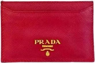 Prada Pre-owned Saffiano Leather Card Case - Dames - Vintage Accessoires - Rood - ONE Size - Leer - Vintage