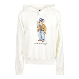 Polo Ralph Lauren Bear Hoodie Sweatshirt - Dames - Hoodies - Wit - S - Katoen - Hoodies & sweatvesten