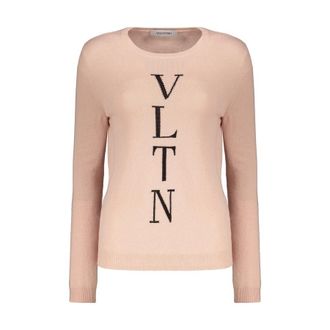 Valentino WomenS Rose Wool Blend Sweater, Size 44
