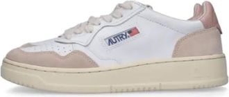 Autry (WMNS) Autry Medalist Low Leather Suede White Pink AULW-LS37