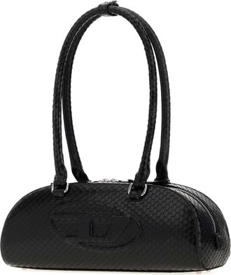Diesel Womens 1dr Dome Shoulder Bag Black Leather