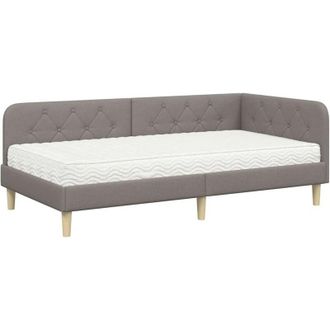 vidaXL Estructura De Cama En Esquina Taup&eacute; 90 X 190 Cm Tela Vidaxl