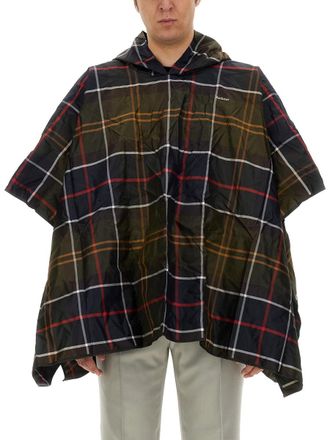 Barbour Poncho With Tartan Pattern