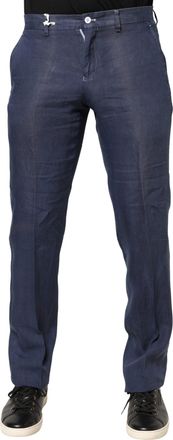 Domenico Tagliente Navy Blue Skinny Chino Mid Waist Men Mens Pants (Pre-Owned)