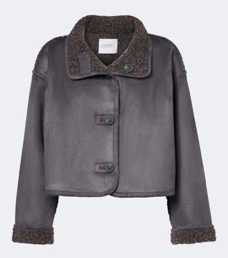 Velvet Esme teddy-lined cropped jacket