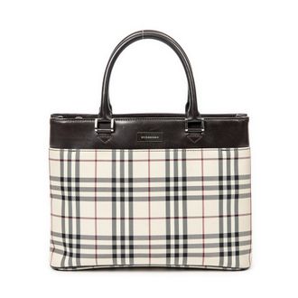 Burberry Pre-owned Womens Slip Pocket Zip Tote Handbag - Beige - One Size