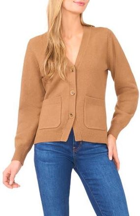 Ted Baker V-Neck Button Front Cardigan in Sweet Coffee at Nordstrom Rack, Size X-Small