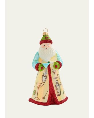 Joy to the World Collectibles Glitterazzi Martini Santa Christmas Ornament
