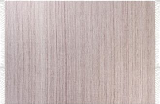 Beliani Alfombra Rojo Claro 160 X 230 Cm Pet Reciclado Flecos Interior Exterior Malhia