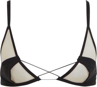 Rick Owens Intimo Bikini Top in Black /Natural at Nordstrom, Size X-Small
