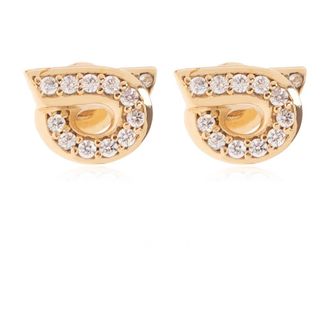 Ferragamo Gancini Oorbellen met Gepolijste Afwerking en Versieringen - Dames - Oorbellen - Geel - ONE Size - Accessoires