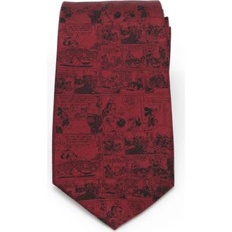 Cufflinks Inc. Mickey Mouse Comic Panels Silk Tie in Red at Nordstrom