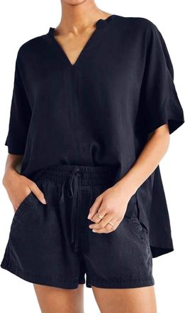 Splendid Winnie Short Sleeves Lyocell Top In Navy