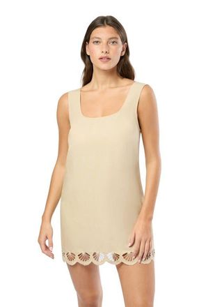 Onia Air Linen Scallop Mini Dress in Jute at Nordstrom, Size X-Small