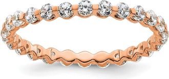 Diamond2Deal 14k Rose Gold Lab Grown Diamond Eternity Wedding Band Ring 0.87Ct Clarity- VS Color- D-E