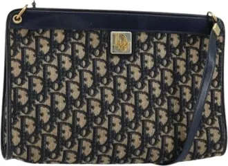 Dior Pre-owned Shoulder Bags, female, Blue, Size: ONE SIZE Pre-owned Trotter Canvas Shoulder Bag