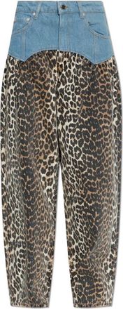 Ganni Boyfriend Jeans met dierenprint - Dames - Loose Fit Jeans - Veelkleurig - W26 L33 - Katoen - Jeans
