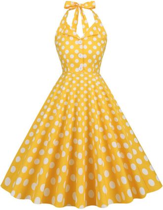 Generic Red Polka Dot Dress 1940s Dresses Women Cocktail Party Evening Prom Gown 1940s Fancy Dresses Vintage Rockabilly Off Shoulder Polka Dots A Line Swing M