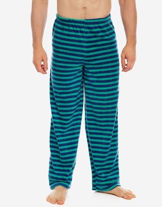 Leveret Mens Fleece Holiday Pajama Pants in Green/blue Stripes at Nordstrom, Size Xx-Large