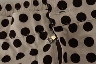 Dolce & Gabbana Mens Black White Polka Dots Cotton Linen Shorts And