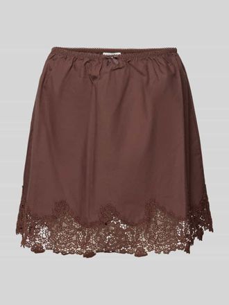Topshop Minirock mit Spitze Modell LANI in Schoko, Gr&ouml;&szlig;e XL