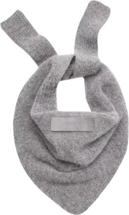 Jacquemus Donkergrijs Wollen Sjaal - unisex - Wintersjaals - Grijs - ONE Size - Wol - Accessoires