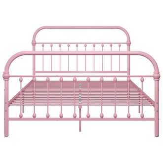 Berkfield Home Elegant Bed Frame Pink Metal 140x200 cm